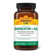 2/27 Country Life Quercetin 500mg Capsules with Vitamin D3 800 IU – Immune Suppo