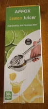 New in Box AFFOX PREMIUM LEMON SQUEEZER EXTRA LARGE JUICE EXTRACTOR - SILVER