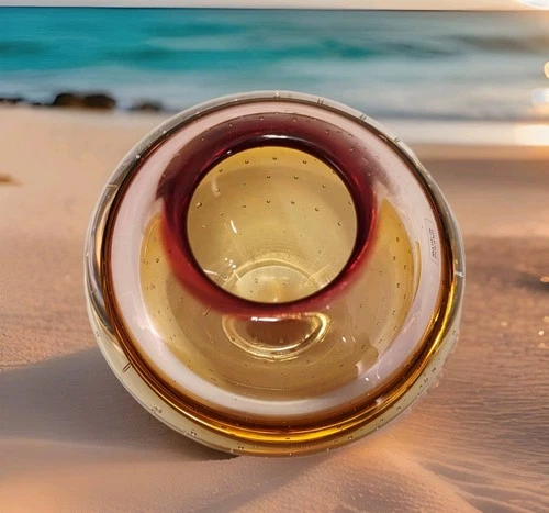 Evolution Waterford Crystal Pink Mist Amber Bubble Votive Holder Vase Poland Vtg