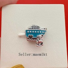 New 925 Sterling Silver Anchored Cruise Ship Charm For Bracelet 792198c01