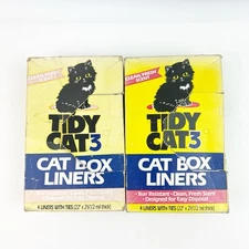 TWO Purina Tidy Cats Litter Box Liners Tear Resistant 4 ea New Box Wear Open