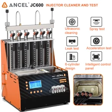 ANCEL JC600 Fuel Injector Tester Injector Cleaner Machine Ultrasonic 6-Cylinder