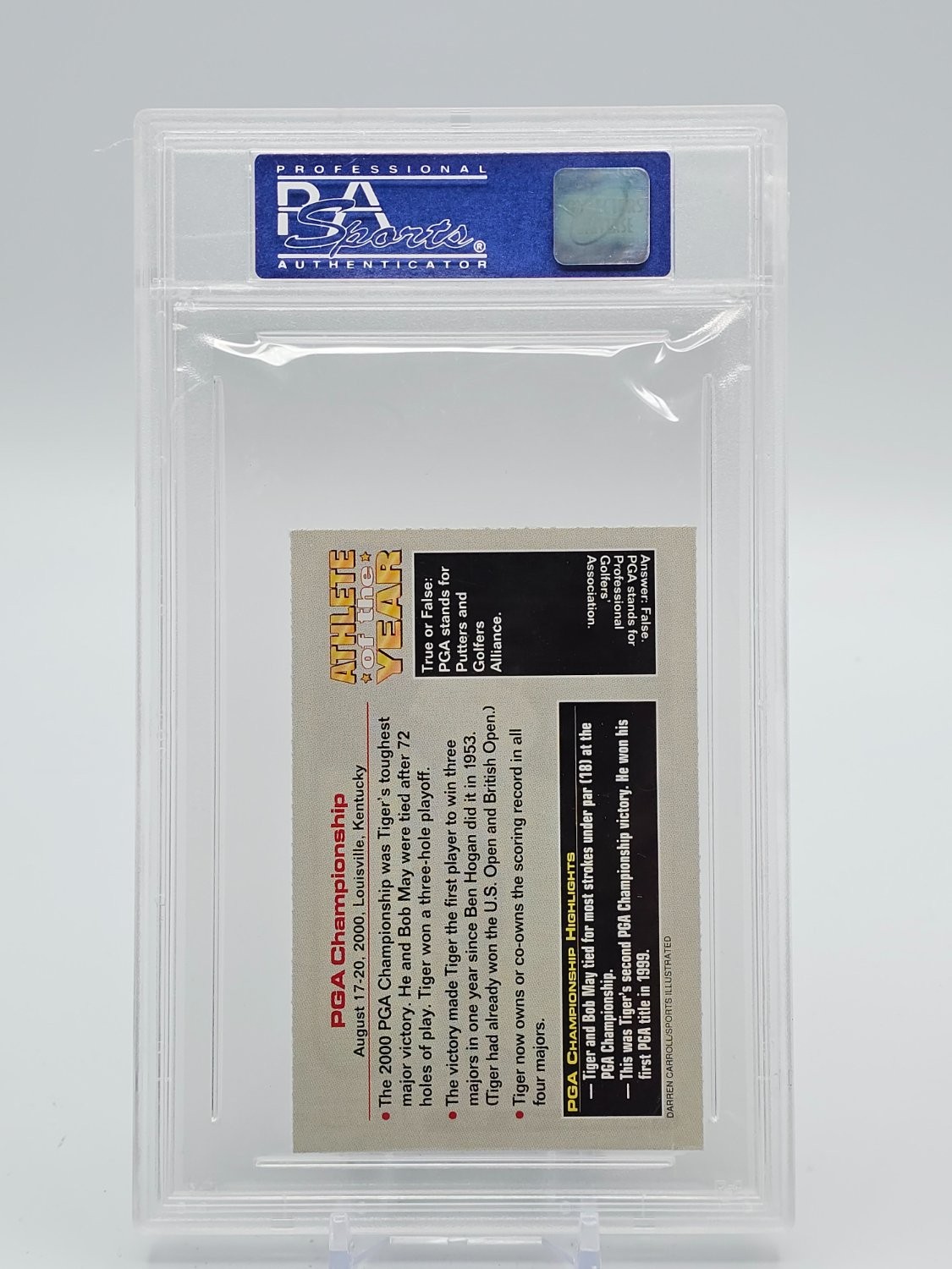 TIGER WOODS 2001 S.I. FOR KIDS ATHLETE OF THE YEAR PGA CHAMPIONSHIP PSA 8 Q7803 view 2