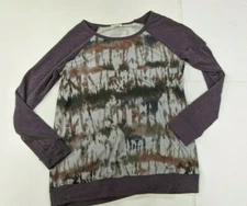 NWOT Be Stage 'Women's Long Sleeve Lightweight Knit Purple Tie Dye Shirt' Medium