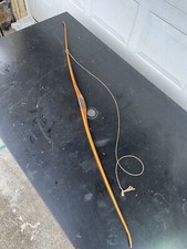 Vintage Yew Wood Bow 61” Feather Light Signed