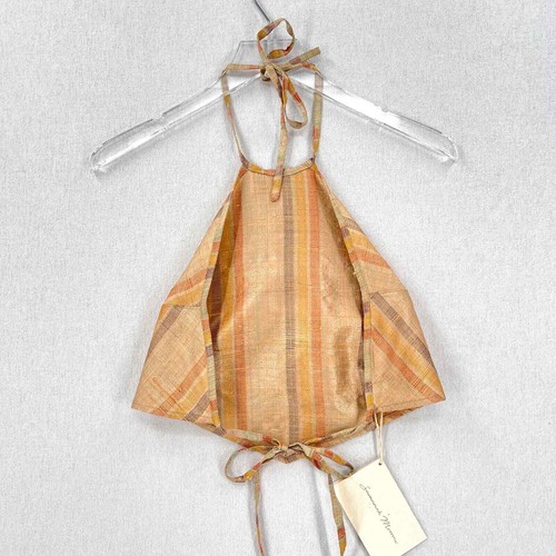 SAVANNAH MORROW Clover Halter Top Shirt Womens Small Tan Orange Silk NWT - Picture 8 of 16