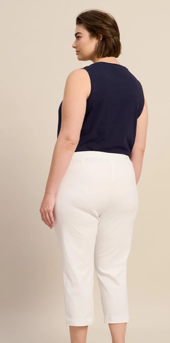 Suzanne Grae White Crop Slim Stretch Pant Size 2XL BNWT