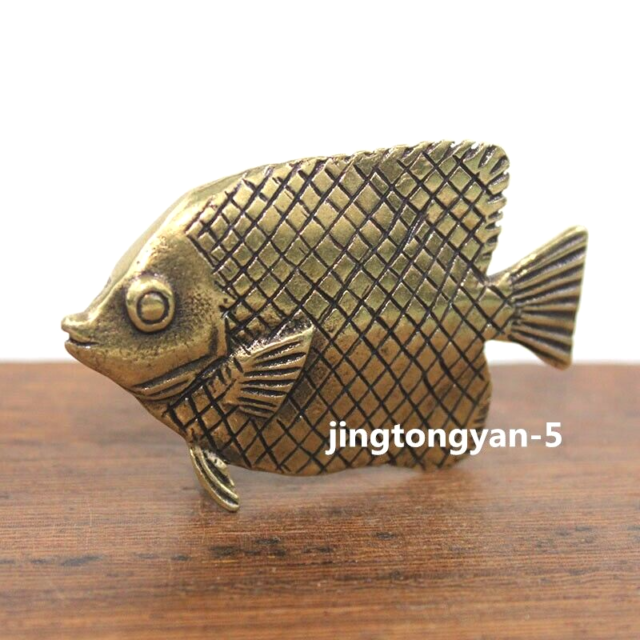 Brass Fish Figurine Statue Home Office Table Decoration Animal Figurines Toys