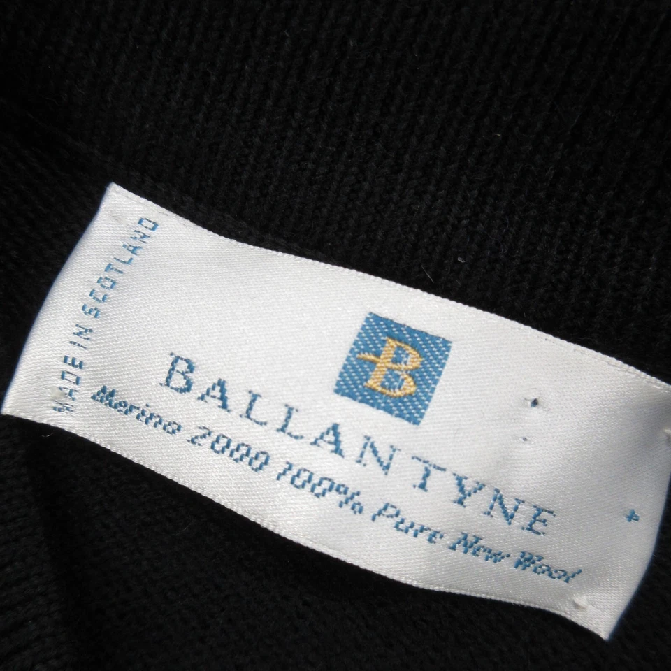 Suéter Ballantyne Mujer 4 Negro Lana Cárdigan Manga Larga Clásico Botón Delantero Foto 3 de 4