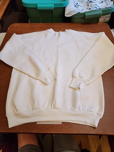 Vintage Fruit Of The Loom Adult LARGE L/S White 'Schoen' Crest Graphic EUC. GB29 - Picture 9 of 9
