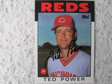 Reds Ted Power Signed Autographed 1986 Topps Nr.Mint