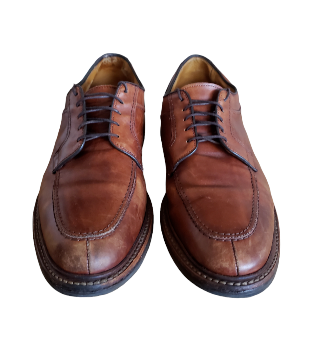 SAOLA Allen Edmonds punta spaccata norvegese marrone pelle derby casual noce taglia 11B