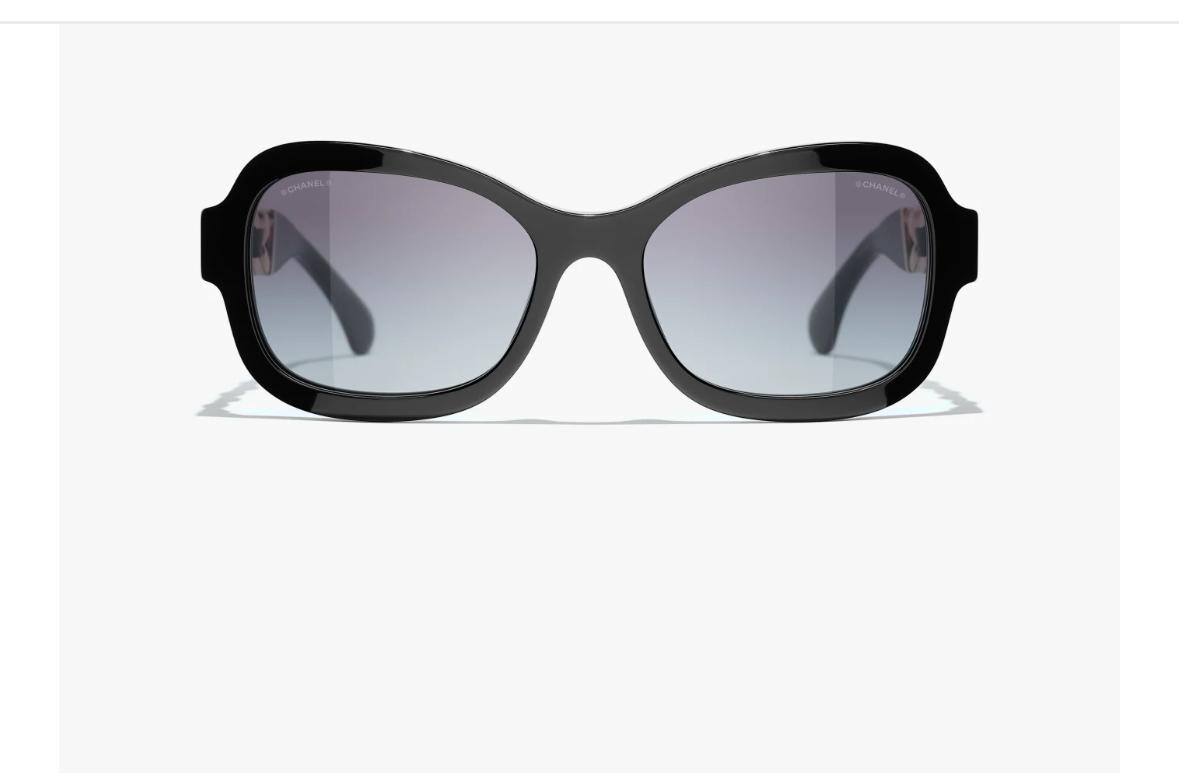 $560 CHANEL RECTANGLE Black SUNGLASSES 5465-Q Acetate $560 CHANEL RECTANGLE Black SUNGLASSES 5465-Q Acetate