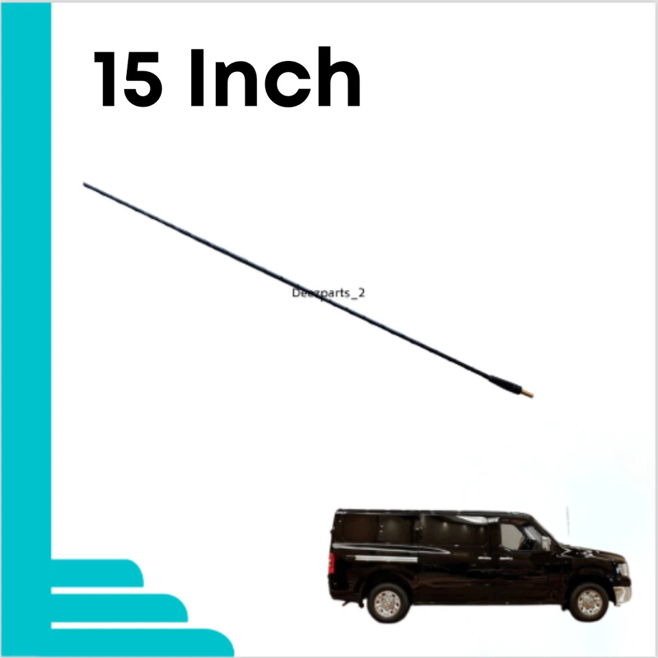 15" Antenna Black for Nissan NV1500 2500 3500 2012-2021 - Image 2 of 4