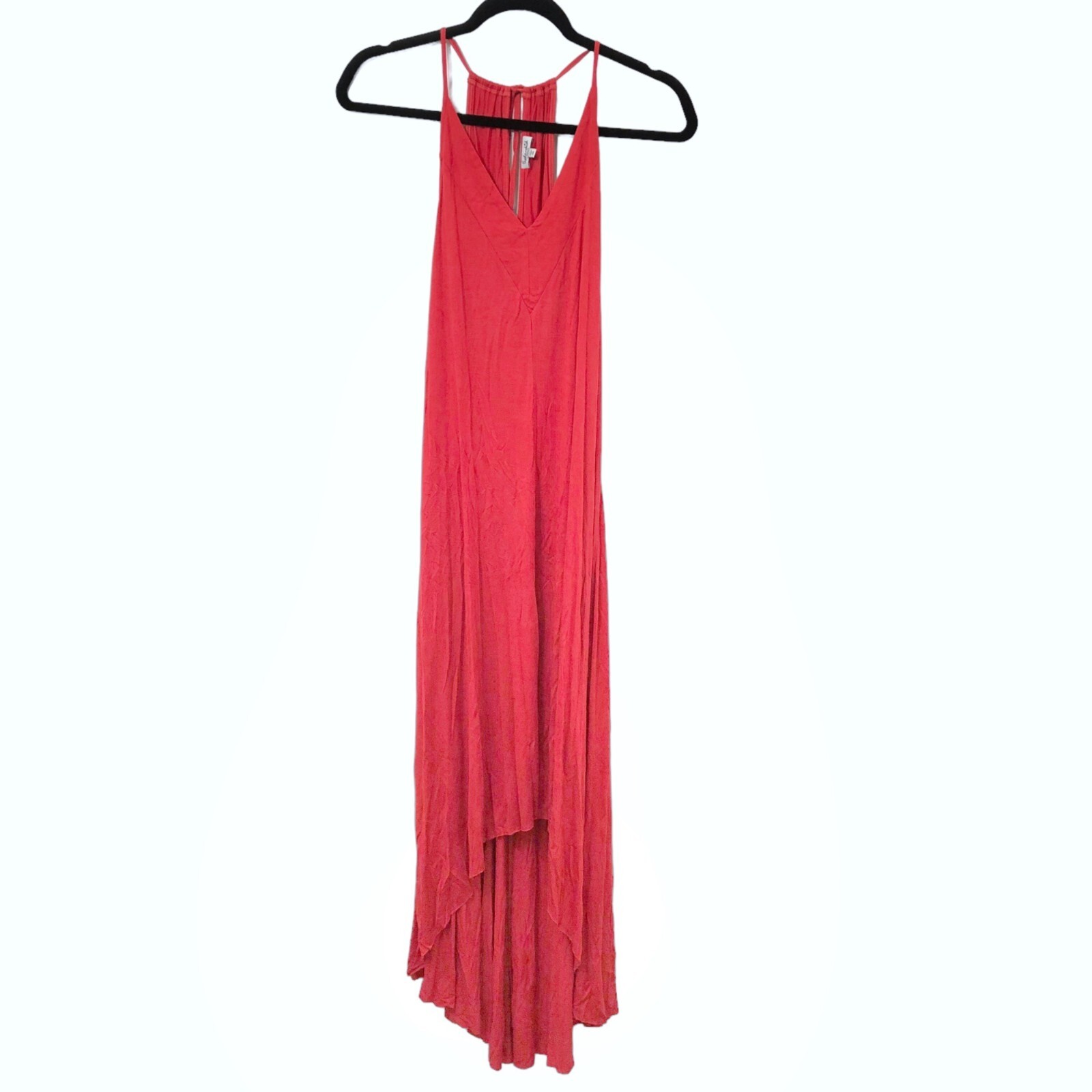 Splendid Solid Red V-neck Racerback High Low Maxi… - image 1