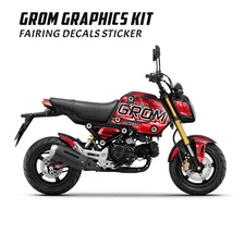 For Honda MSX 125 Grom 2021 2022 2023 Printed Red Body Fairing Wrap Sticker