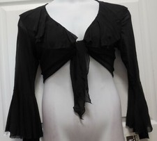 Black Flamenco Mesh Tie Top Child Adult Sizes double ruffle over 40 available