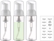 2Oz Travel Size Foam Pump Bottle-3 PCS, Empty Leak-Proof, TSA Approved, Travel F