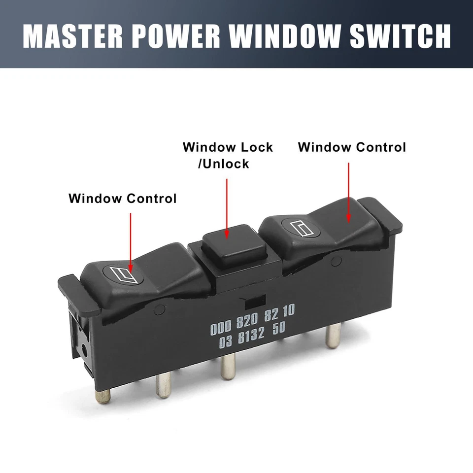 0008208210 Power Window Control Switch for Mercedes-Benz 500SEL 1984-1985 - Image 3 of 4