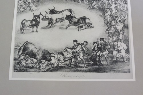 VTG GOYA SPANISH DIVERSION BULLFIGHTING ART PRINT SPAIN PRINTED IN JAPAN RARE - Picture 9 of 20