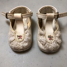 vintage 1950s baby girl dress shoes Slightly Yellowed