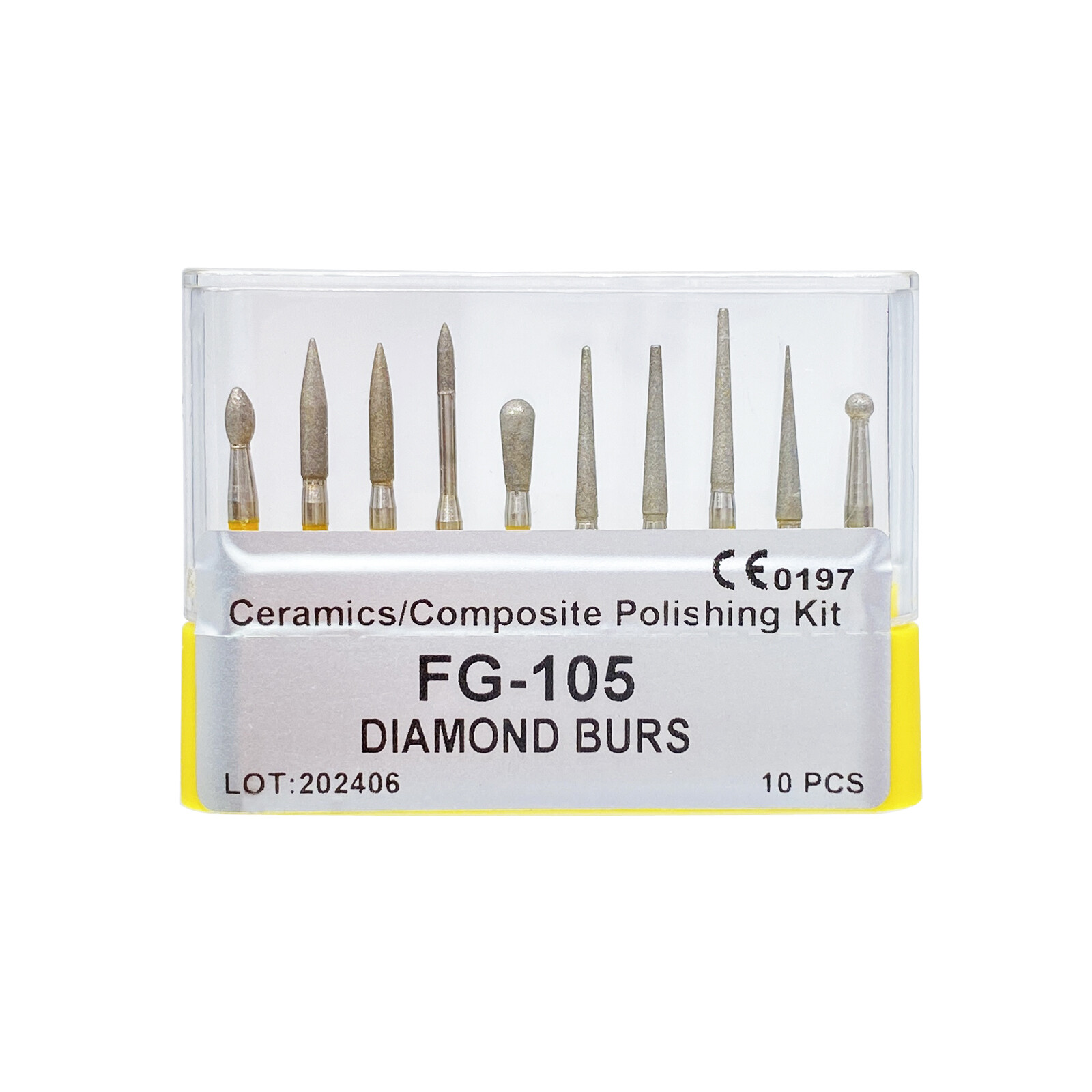 Dental FG Diamond Burs FG105 Hight Speed Handpiece Creamics/Composite Polishing