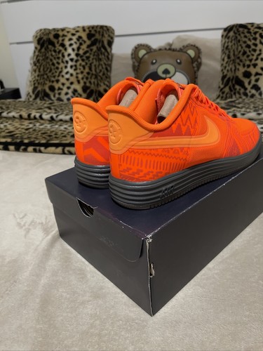 Size 11 - Nike Lunar Air Force 1 Fuse Bhm Orange/Brown Halloween Black History - Picture 9 of 17