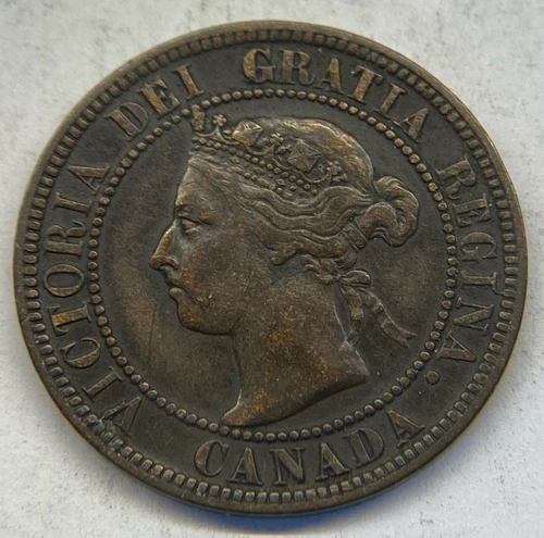 Canada 1893 One Large Cent Coin - Very Fine +