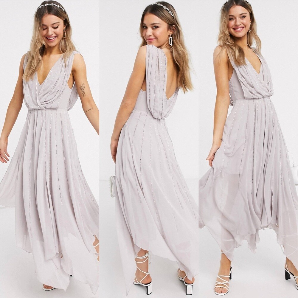 light blue formal dress long Lace Tulle Prom Dress, Evening 5 WAYS TO STYLE Nuneaton Size:UK30 imported satin