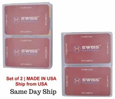 Set of 2 Heavy Duty Plastic 6 Page Hipster Wallet Inserts Side Load for Wallets