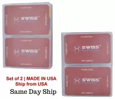 Set of 2 Heavy Duty Plastic 6 Page Hipster Wallet Inserts Side Load for Wallets