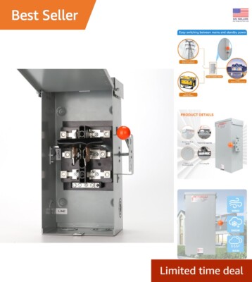 Robust 24000W Wall Mount Transfer Switch with 2 Poles for Seamless Power