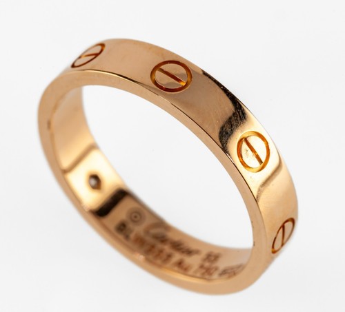 Cartier 18k Rose Gold Love Wedding Band Size 55 w/ Diamond Retail $2370 - Picture 6 of 8