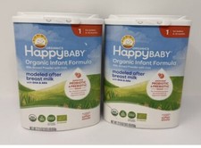 2 Happy Baby Organic Stage 1 Infant Formula  0-12 Months  22.9oz Each  04/26