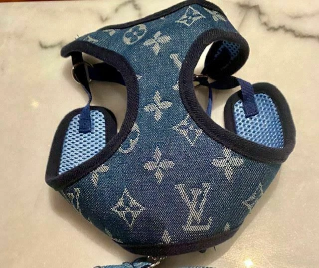 Dog Harness & Lead Set - Denim look