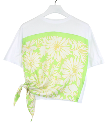 SANDRO T-Shirt Donna XS Manica Corta Stampa Floreale Bianca