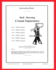 IH International McCormick-Deering Cream Separator No 1 2 3 4 5 6 Owner's Manual