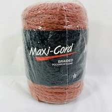 Maxi-Cord Braided 6mm X 100 Yds Macrame R09 Dusty Rose Made in USA Polypropylene