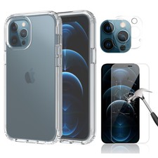 For iPhone 12 Pro Max/Mini/11 Case Clear Slim Cover,Camera Lens Screen Protector