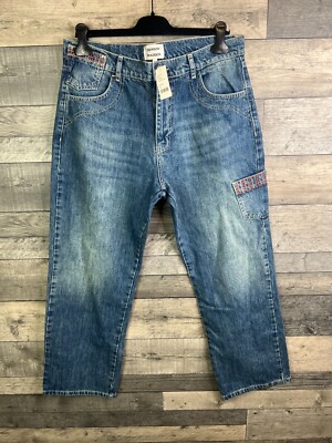 Damson Madder Damen Jeans Größe UK 16 Blau Harry Stich Nähte Bestickt