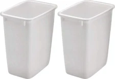 Rubbermaid FG2806TPWHT Open Wastebasket, Plastic White (Pack of 2)