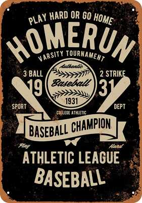 METAL SIGN - Homerun Baseball 1931 Champions (BLACK) -- Vintage Look | eBay