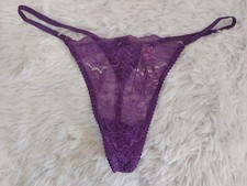 NWT Victoria's Secret Dream Angels Lace V-String Panty Violetta Size Med 781 