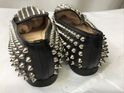 Auth CHRISTIAN LOUBOUTIN Dandelion Spikes Black Leather Mens Auth CHRISTIAN LOUBOUTIN Dandelion Spikes Black Leather Mens