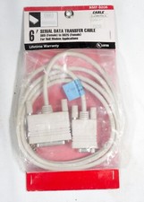 Vintage Lot of 2 DB25 female to DB9 female 6ft null modem serial cable NEW NOS