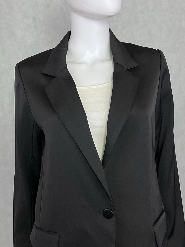 Blazer para mujer Joie con cuello manga larga forrado con un botón negro talla 6 Foto 4 de 4