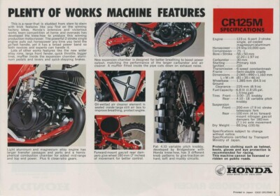#ad 1976 Honda CR125M Specs Motocross Motorcycle POSTER 24 X 36 INCH Sweet $31.99
