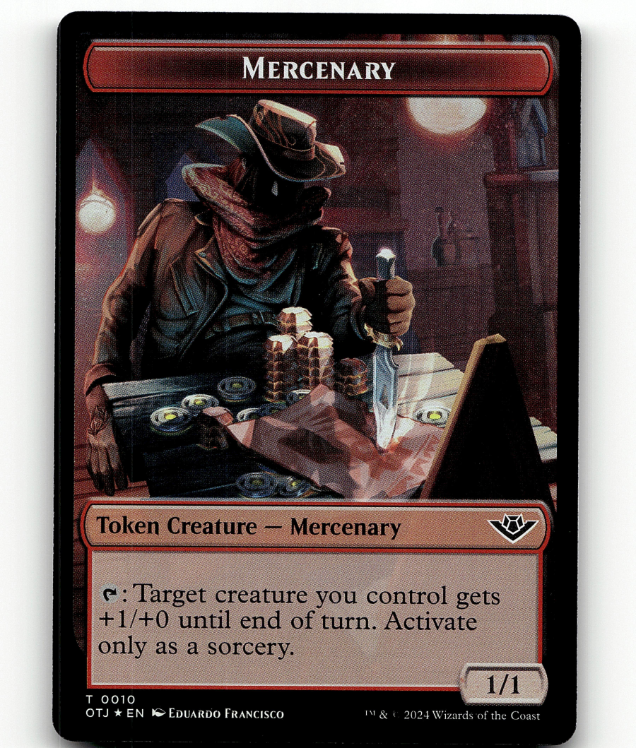 FOIL - MTG Mercenary Bird Double-Sided Token - Outlaws of Thunder ...
