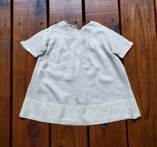 True vintage antique 1930's 30's baby toddler girls white embroidered dress