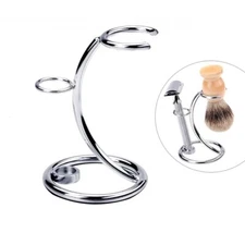Men Shaving Stand Luxury Stainless Steel for Safety Razor Brush Holder Storage